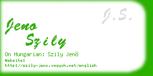 jeno szily business card